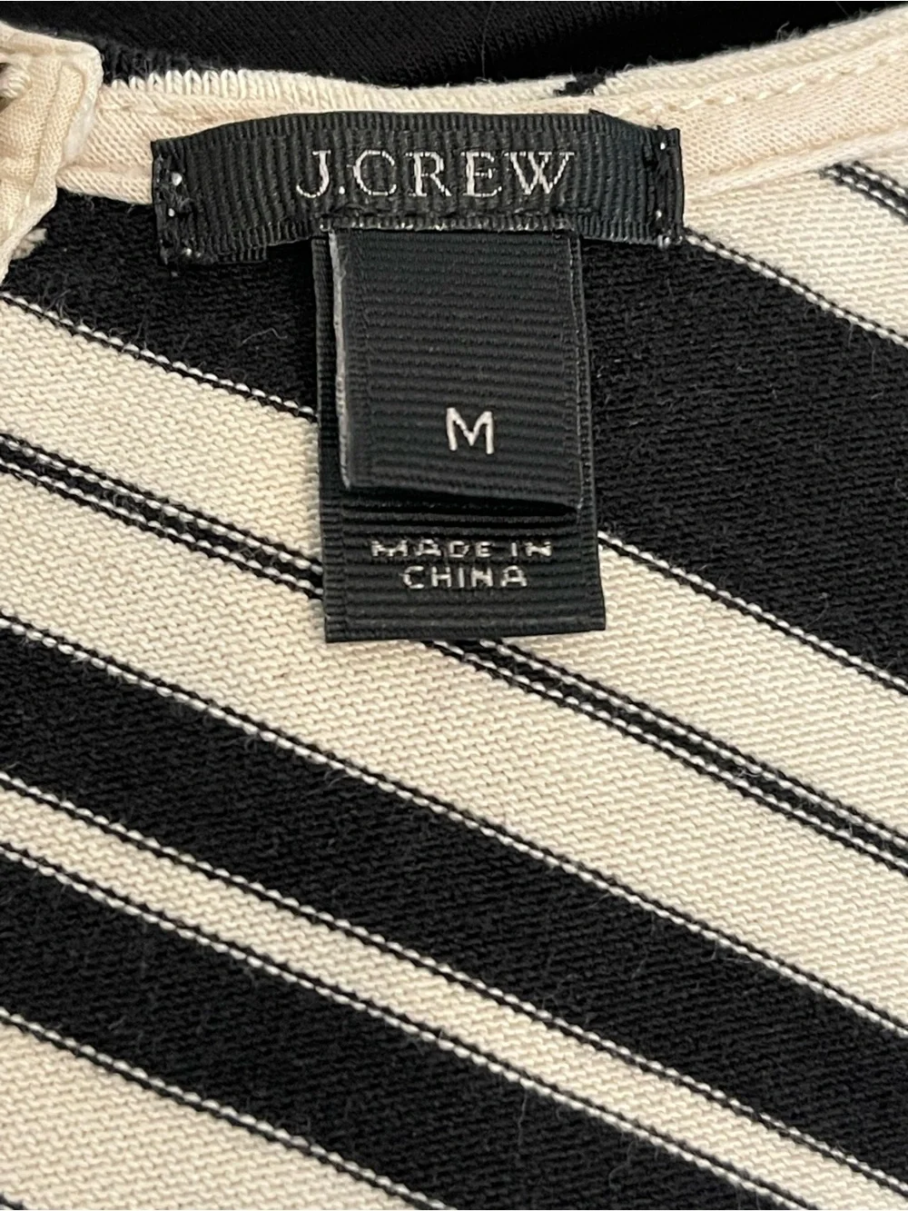 J. Crew Villa Dress – Black & White Striped – Sleeveless – Size Medium